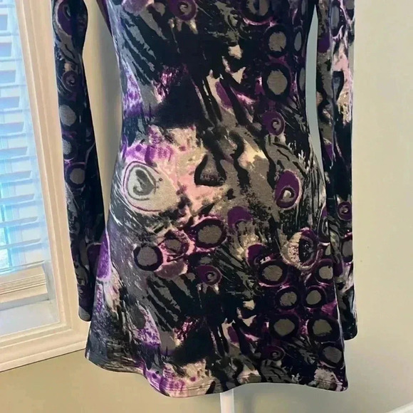 [S/P]Kollontai Abstract  Colorful Baggy Neck LS Tunic Sweater - Picture 3 of 7